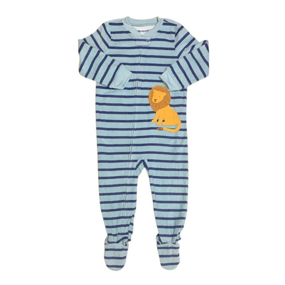 Blue Stripe Lion - Carter's Baby and Toddler Boys Fleece Footie Pajama, Full Zip
